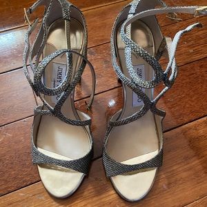 Jimmy Choo Lang Metallic Silver/Gold Heel